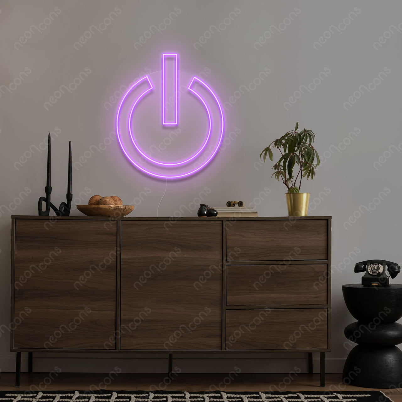 "Power Button" Neon Sign by Neon Icons