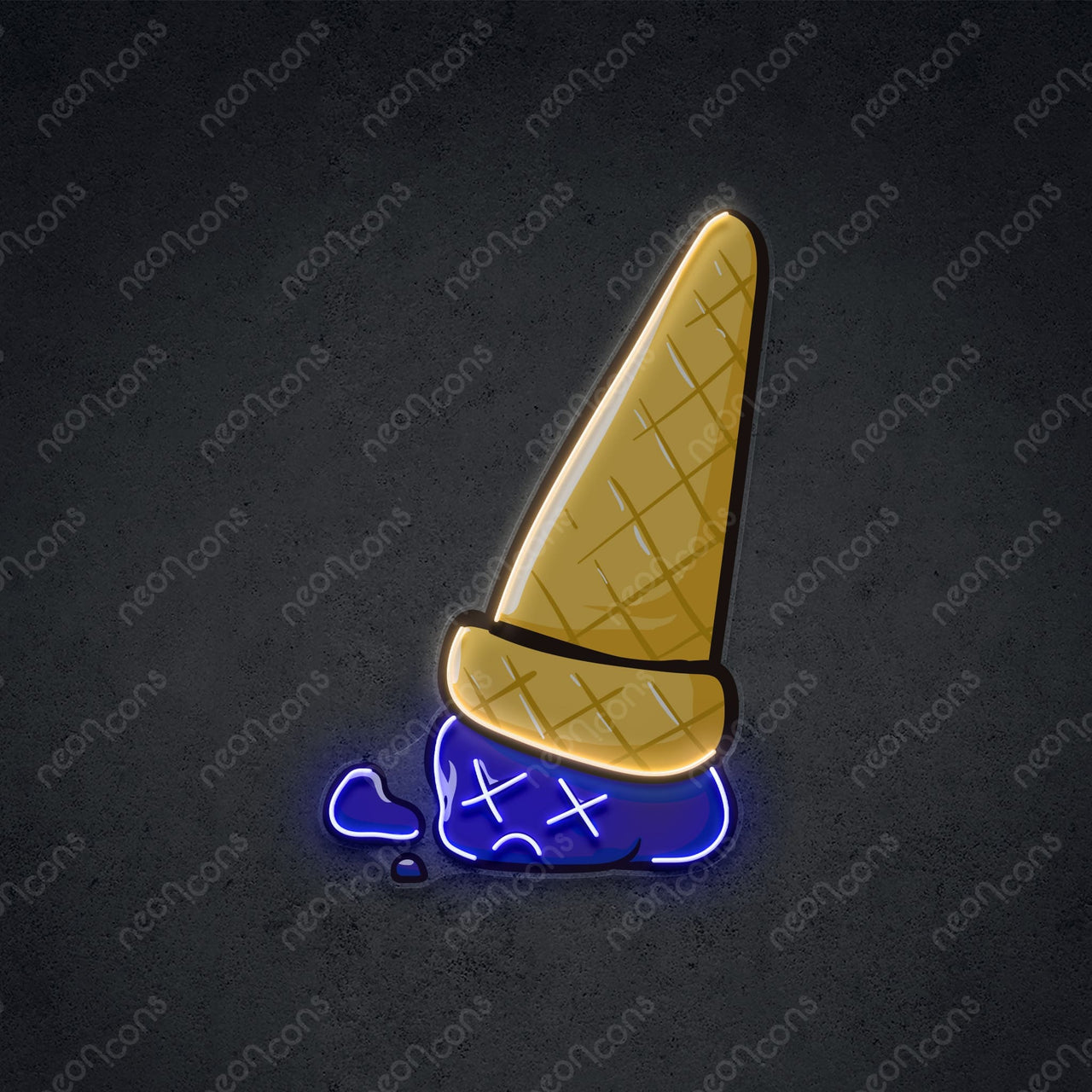 "Sadcream Cone" LED Neon x Print 45cm (1.5ft) / Blue / LED Neon x Print by Neon Icons