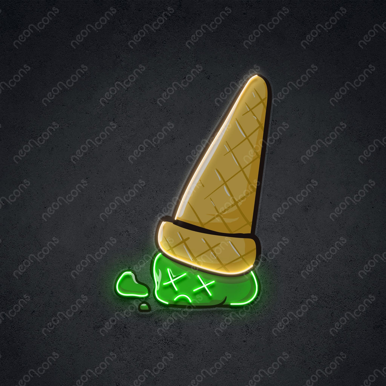 "Sadcream Cone" LED Neon x Print 45cm (1.5ft) / Green / LED Neon x Print by Neon Icons