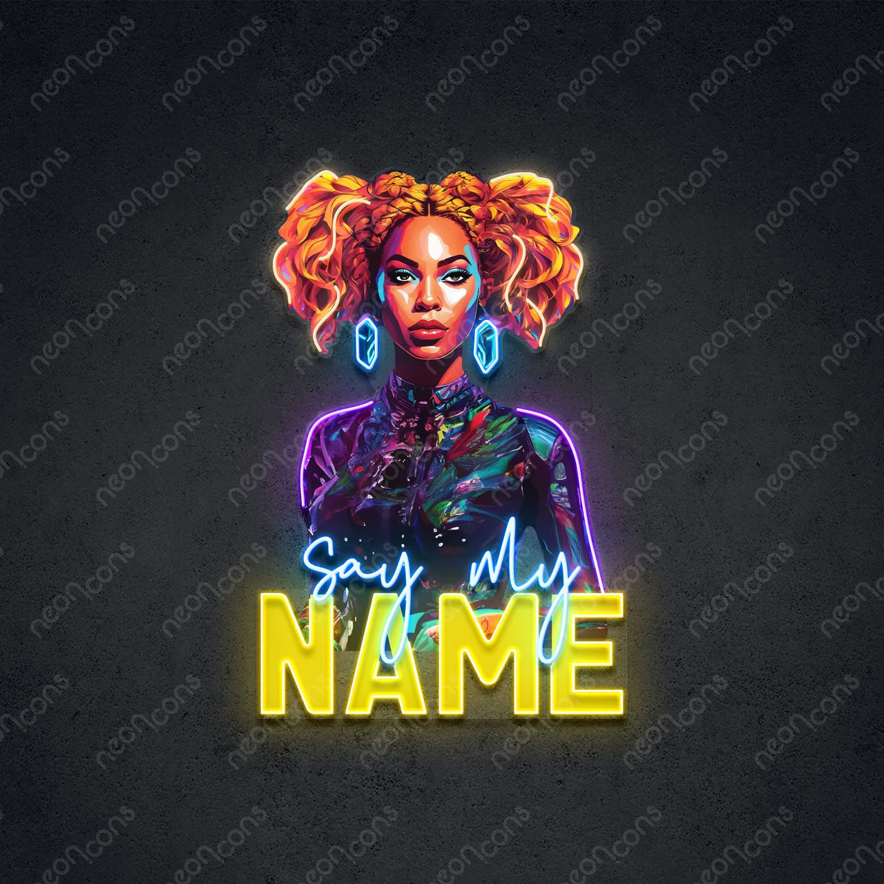 "Say My Name" Neon x Acrylic Artwork 60cm (2ft) / Neon x Acrylic Artwork by Neon Icons