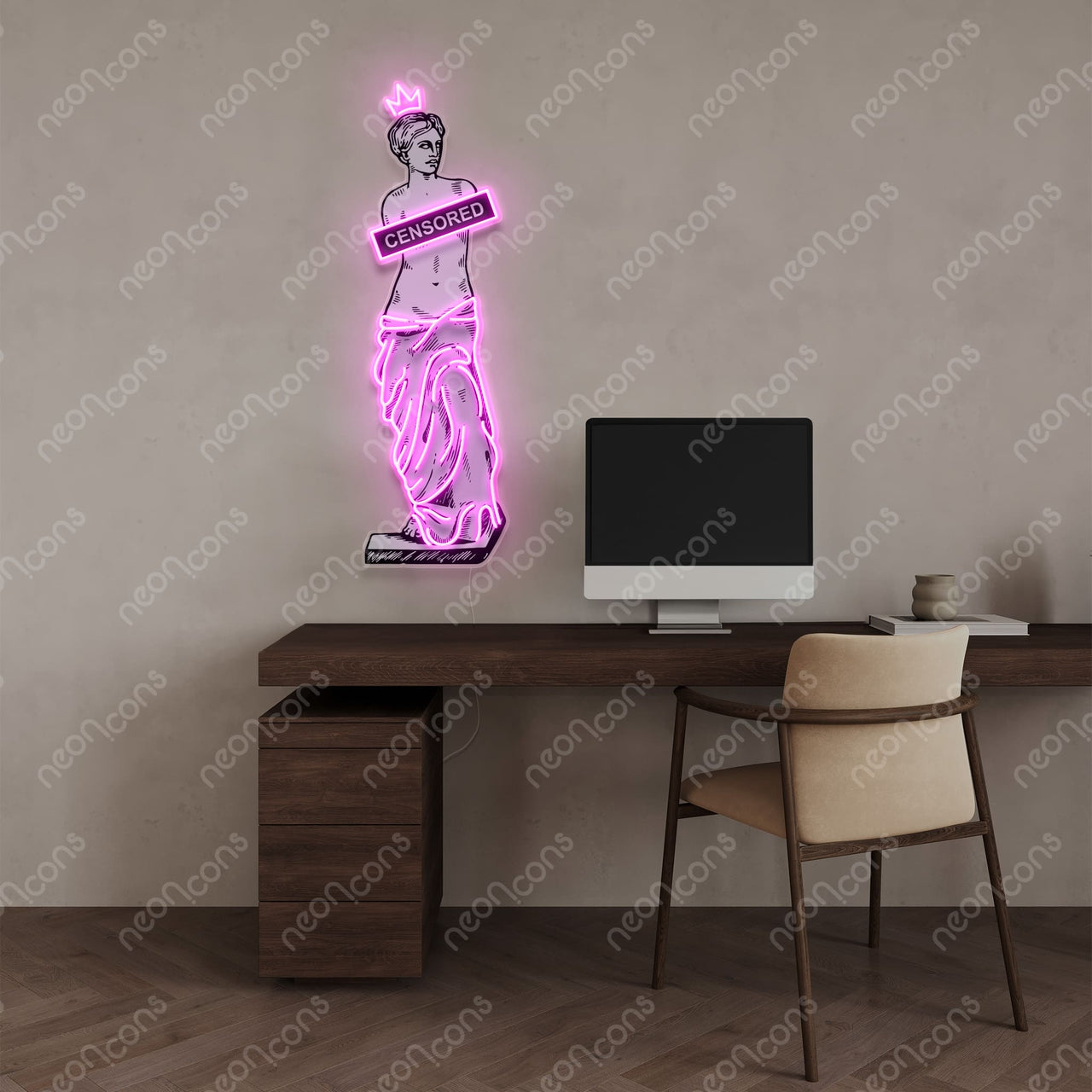 "Shameless Aphrodite" LED Neon x Print by Neon Icons