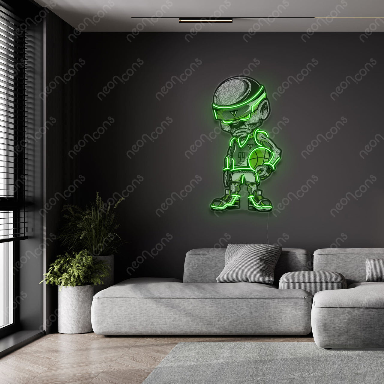 "Shooting Hoops" LED Neon x Print by Neon Icons