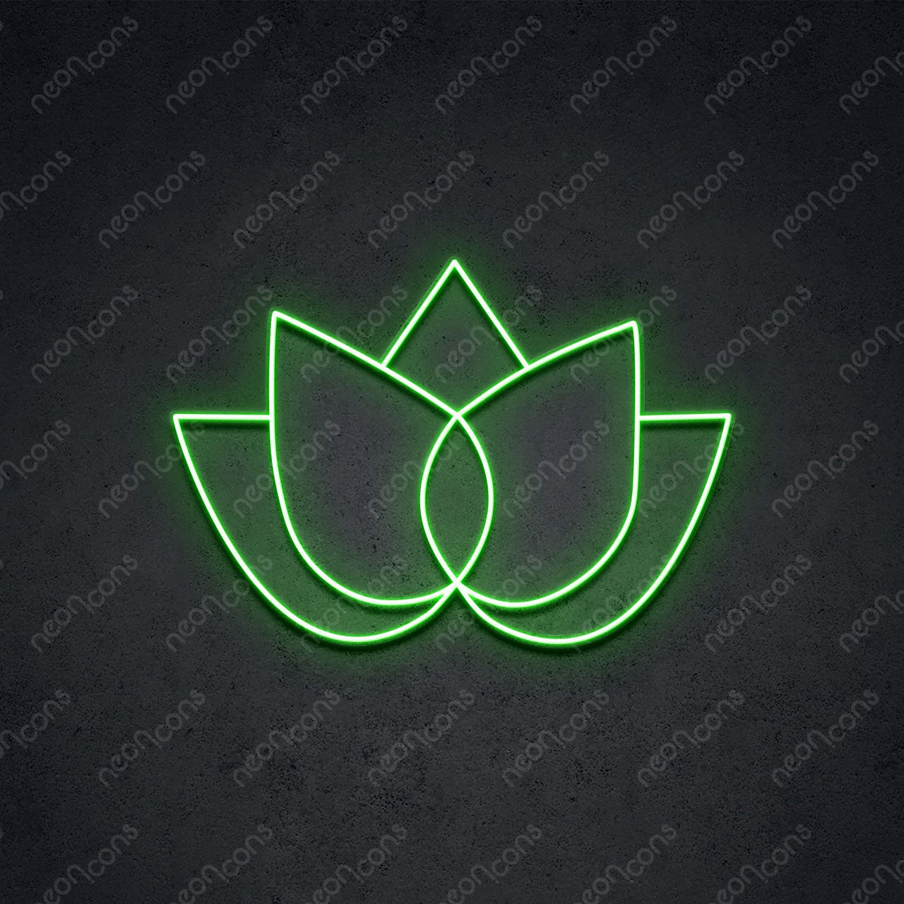 "Simple Lotus" LED Neon 45cm (1.5ft) / Green / LED Neon by Neon Icons