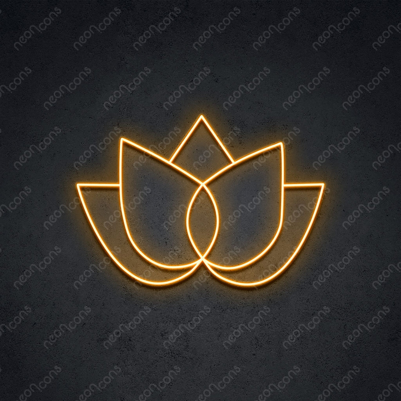 "Simple Lotus" LED Neon 45cm (1.5ft) / Orange / LED Neon by Neon Icons