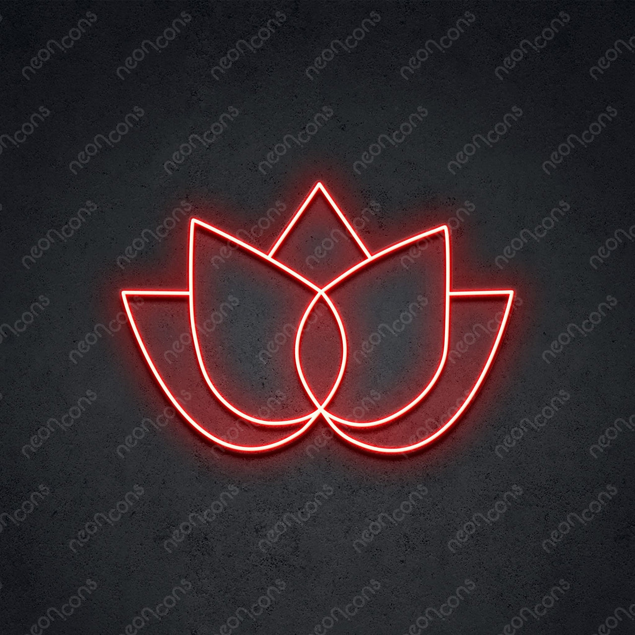 "Simple Lotus" LED Neon 45cm (1.5ft) / Red / LED Neon by Neon Icons