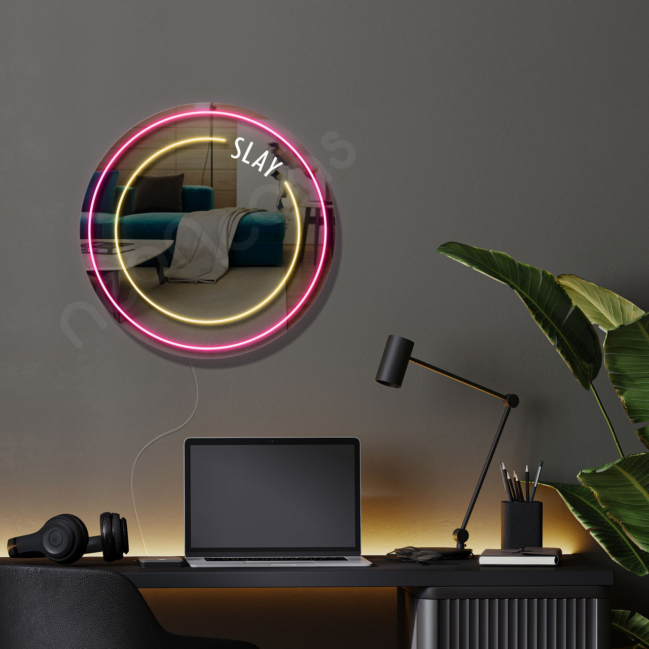 "Slay" LED Neon x Acrylic Mirror by Neon Icons