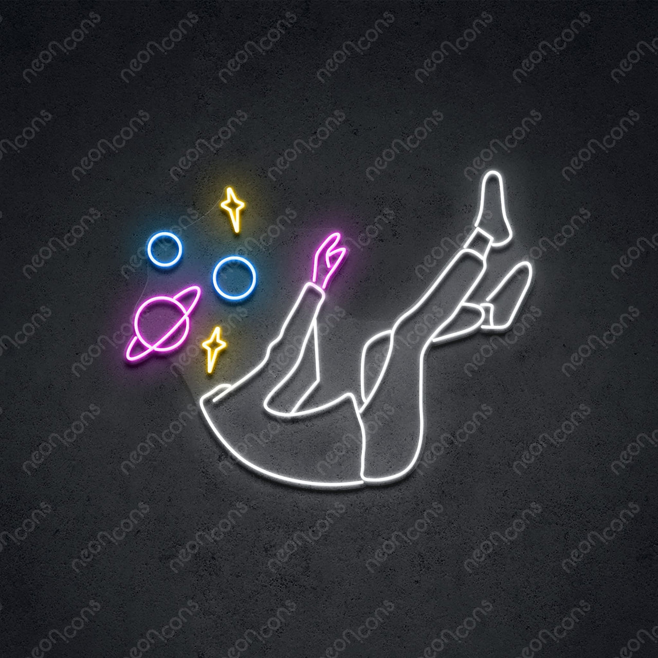 "Space Head" LED Neon 60cm (2ft) / Multicolored / LED Neon by Neon Icons