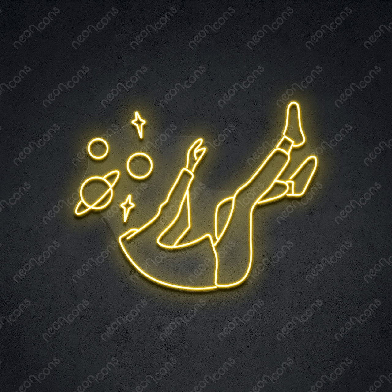 "Space Head" LED Neon 60cm (2ft) / Yellow / LED Neon by Neon Icons