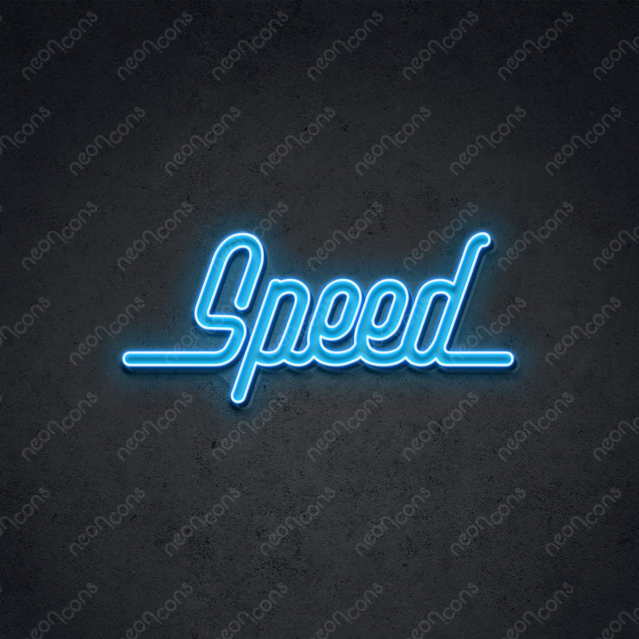 "Speed" LED Neon x Print 75cm (2.5ft) / Ice Blue / LED Neon x Print by Neon Icons