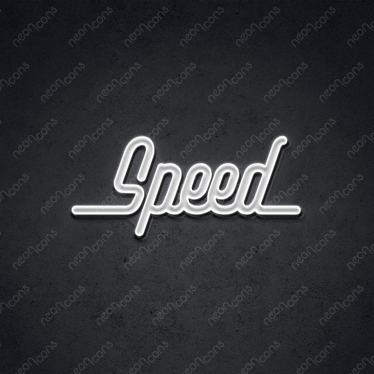 "Speed" LED Neon x Print 75cm (2.5ft) / White / LED Neon x Print by Neon Icons