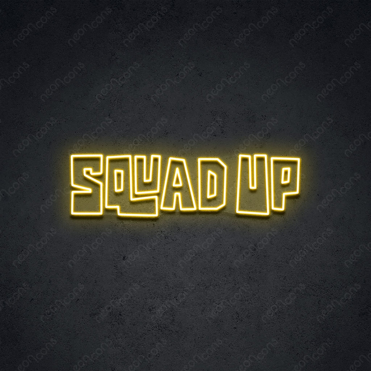 'Squad Up' Neon Sign 45cm (1.5ft) / Yellow / LED by Neon Icons
