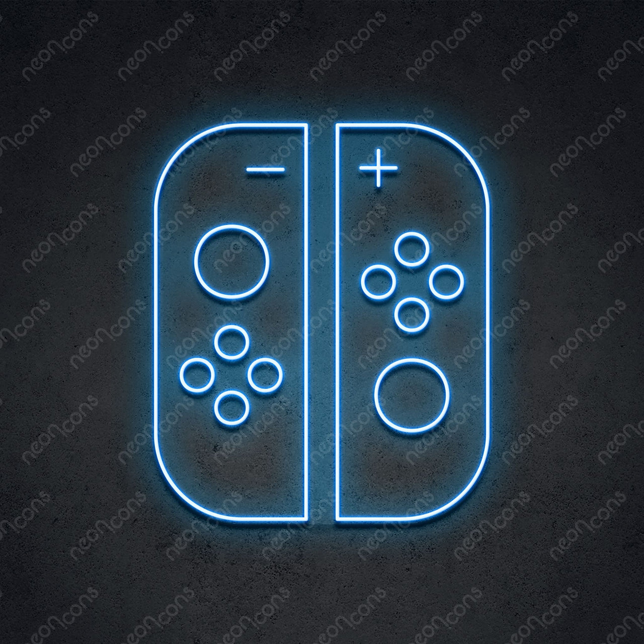 "Switch Joycon" Neon Sign 2ft x 2ft / Ice Blue / LED Neon by Neon Icons
