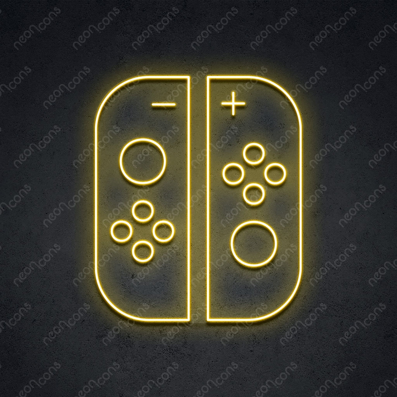"Switch Joycon" Neon Sign 2ft x 2ft / Yellow / LED Neon by Neon Icons