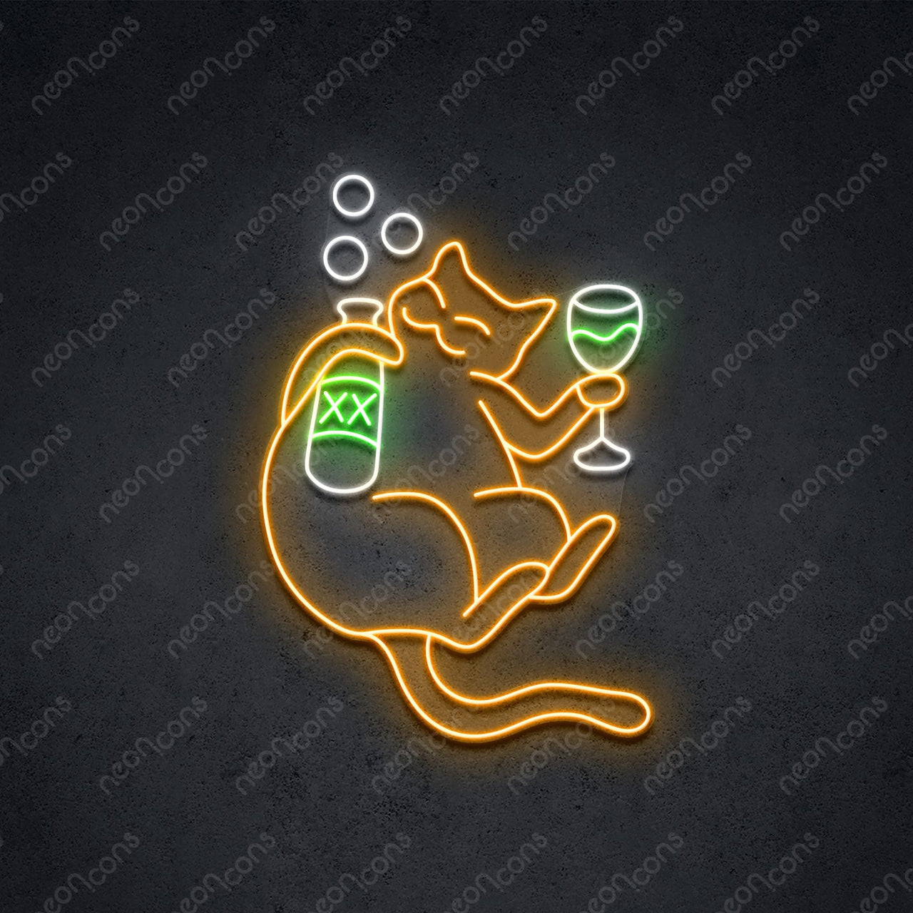 "Tabbed Out Tabby" LED Neon 45cm (1.5ft) / Green / LED Neon by Neon Icons