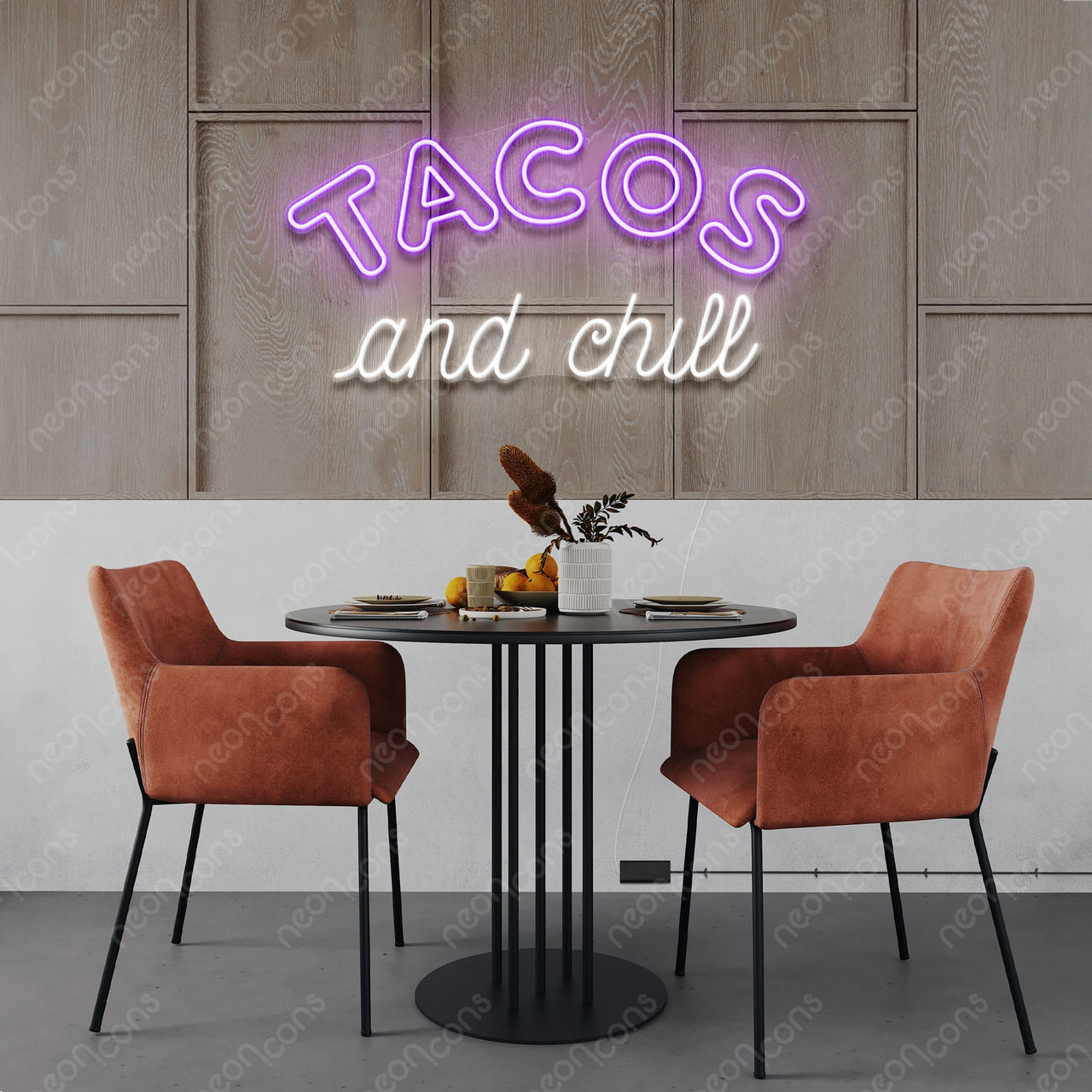 "Tacos and Chill" LED Neon by Neon Icons