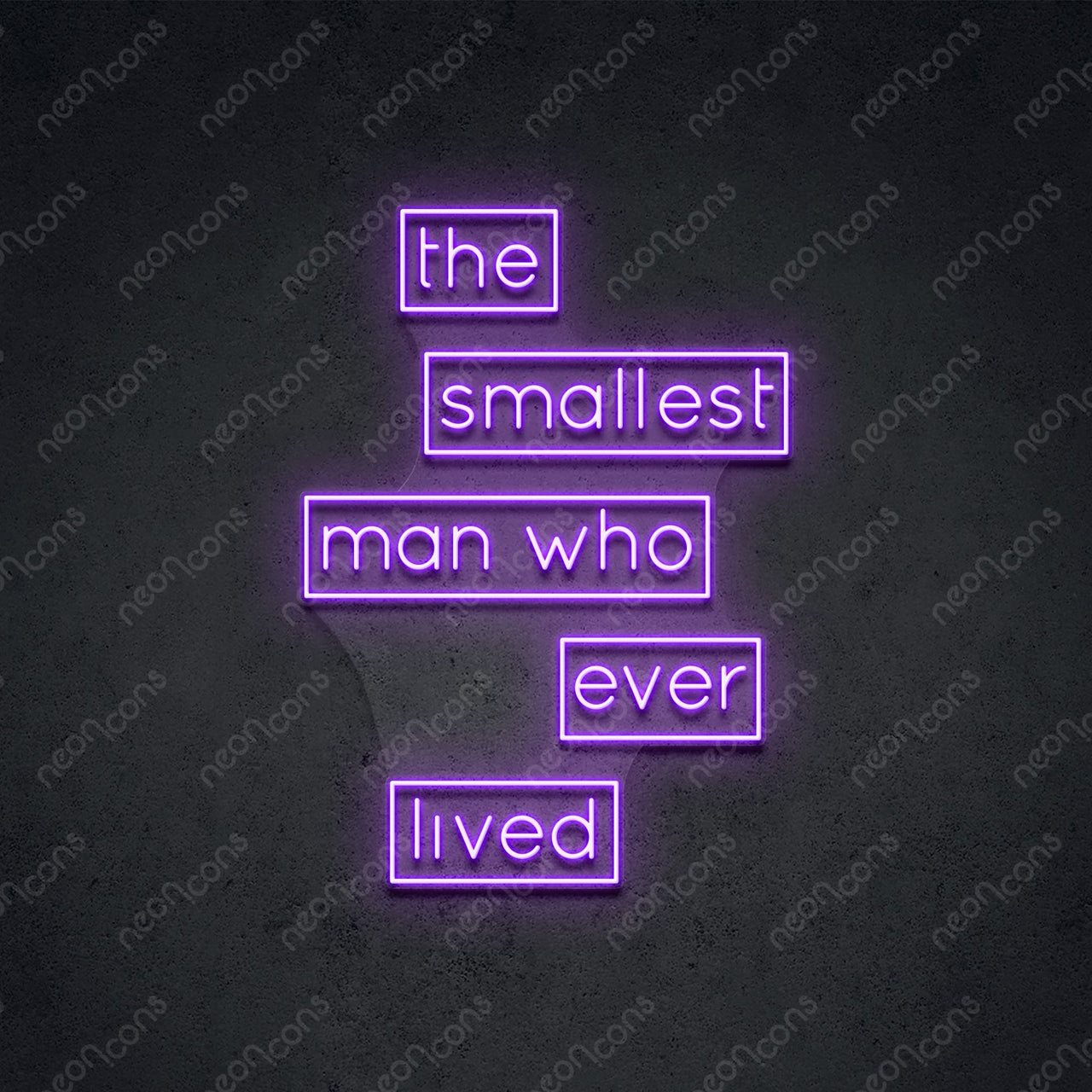 "The Smallest Man" Neon Sign 60cm (2ft) / Purple / LED Neon by Neon Icons