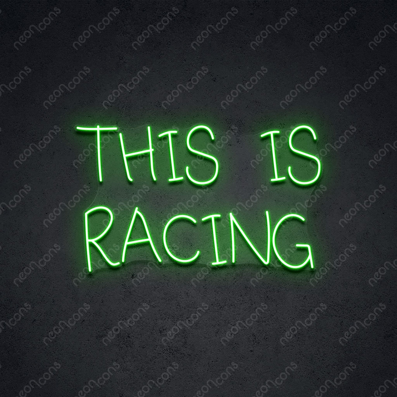 "This is Racing" LED Neon 60cm (2ft) / Green / LED Neon by Neon Icons