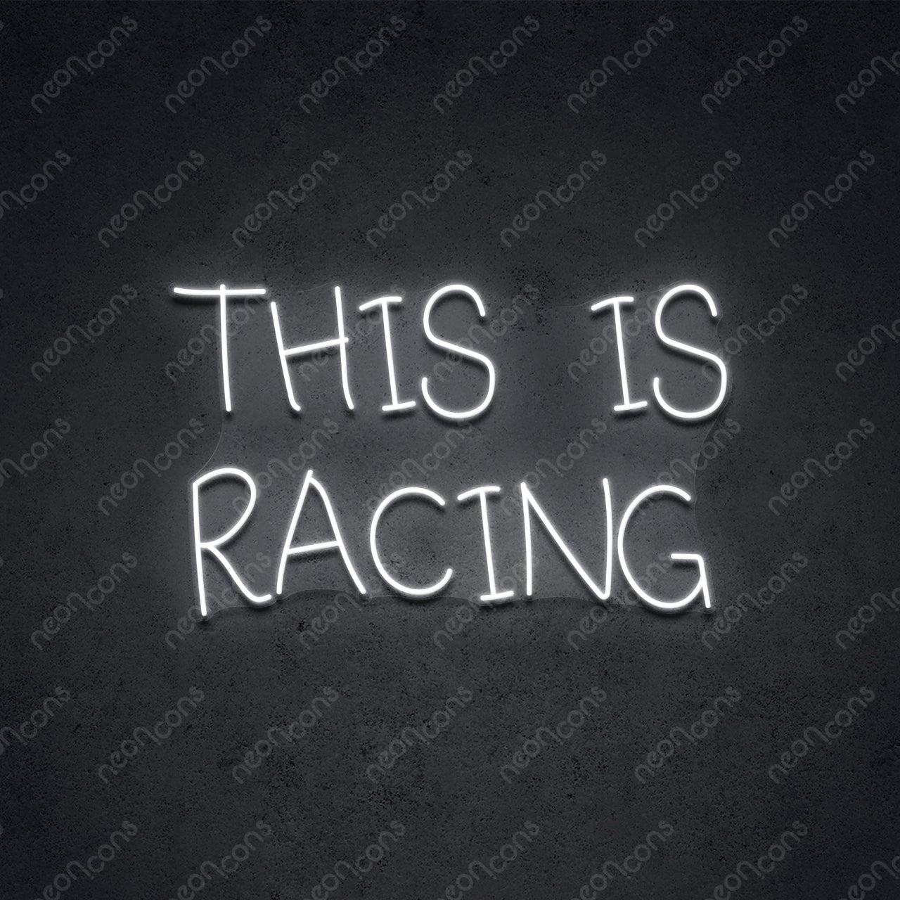 "This is Racing" LED Neon 60cm (2ft) / White / LED Neon by Neon Icons