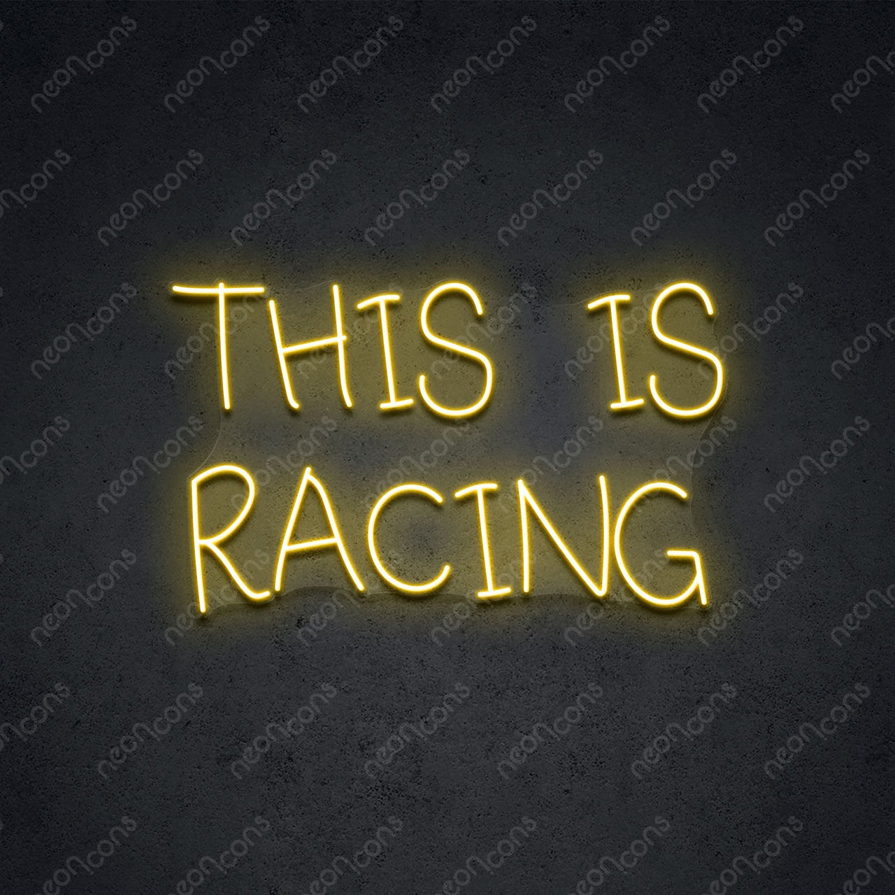 "This is Racing" LED Neon 60cm (2ft) / Yellow / LED Neon by Neon Icons