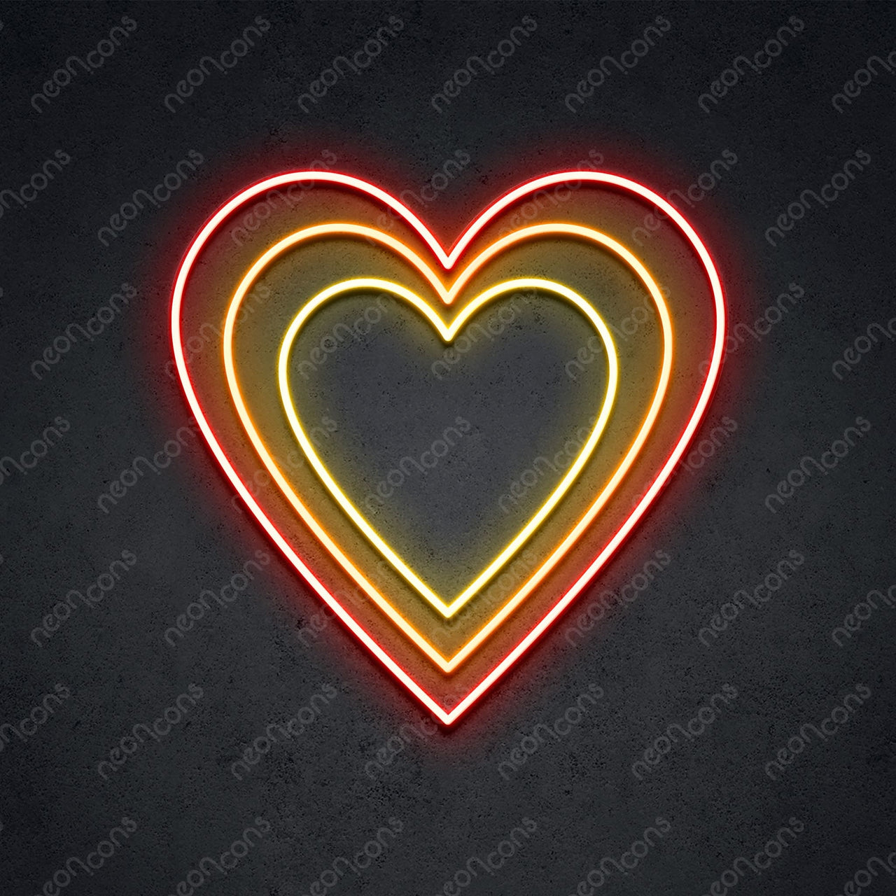 "Triple Hearts" LED Neon 45cm (1.5ft) / Warm / LED Neon by Neon Icons