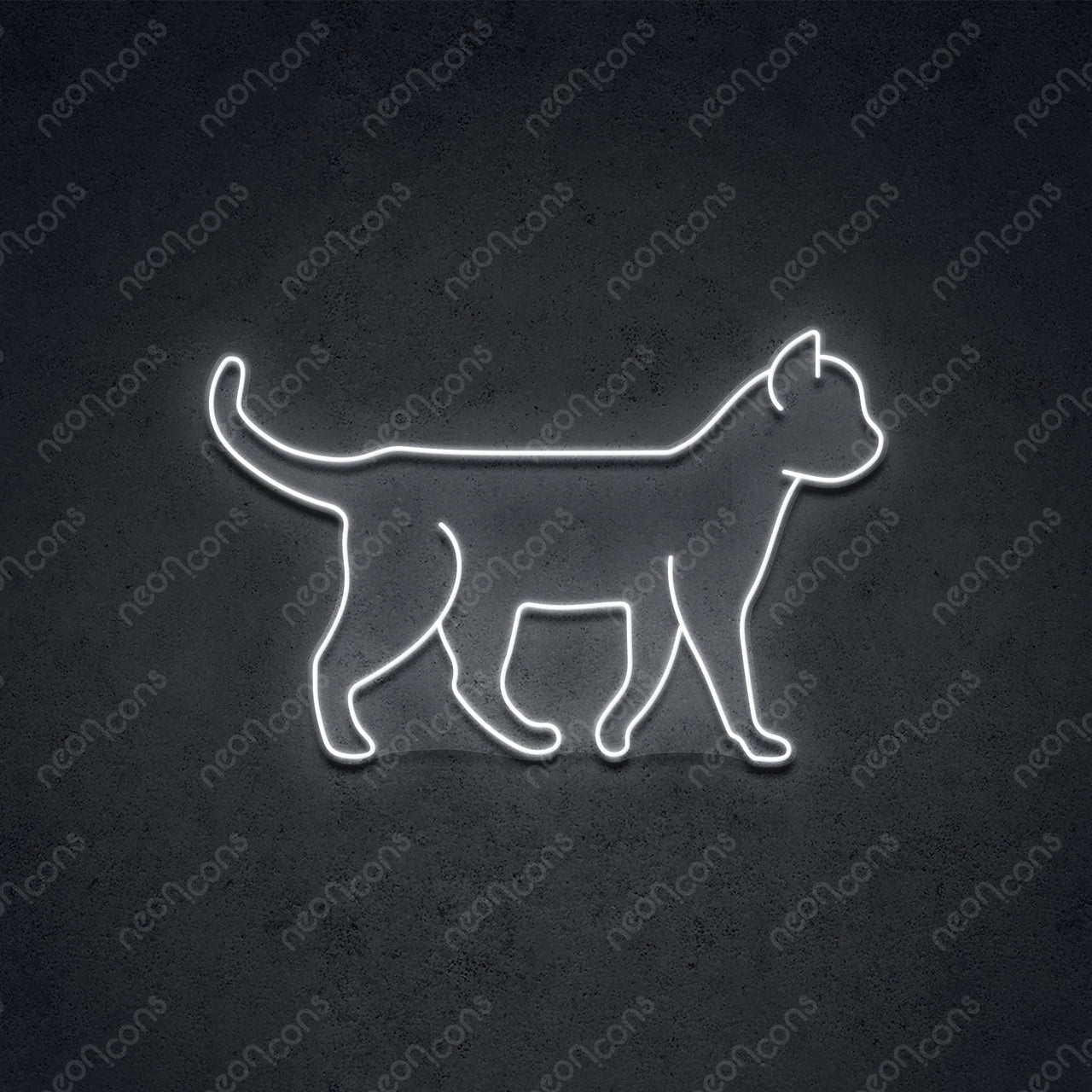 "Walking Cat" LED Neon 45cm (1.5ft) / White / LED Neon by Neon Icons