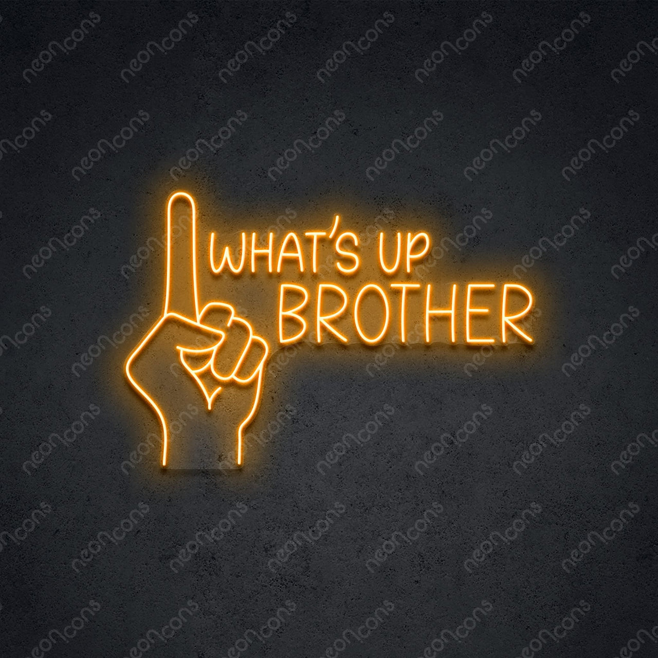 "What's Up Brother" LED Neon 45cm (1.5ft) / Orange / LED Neon by Neon Icons