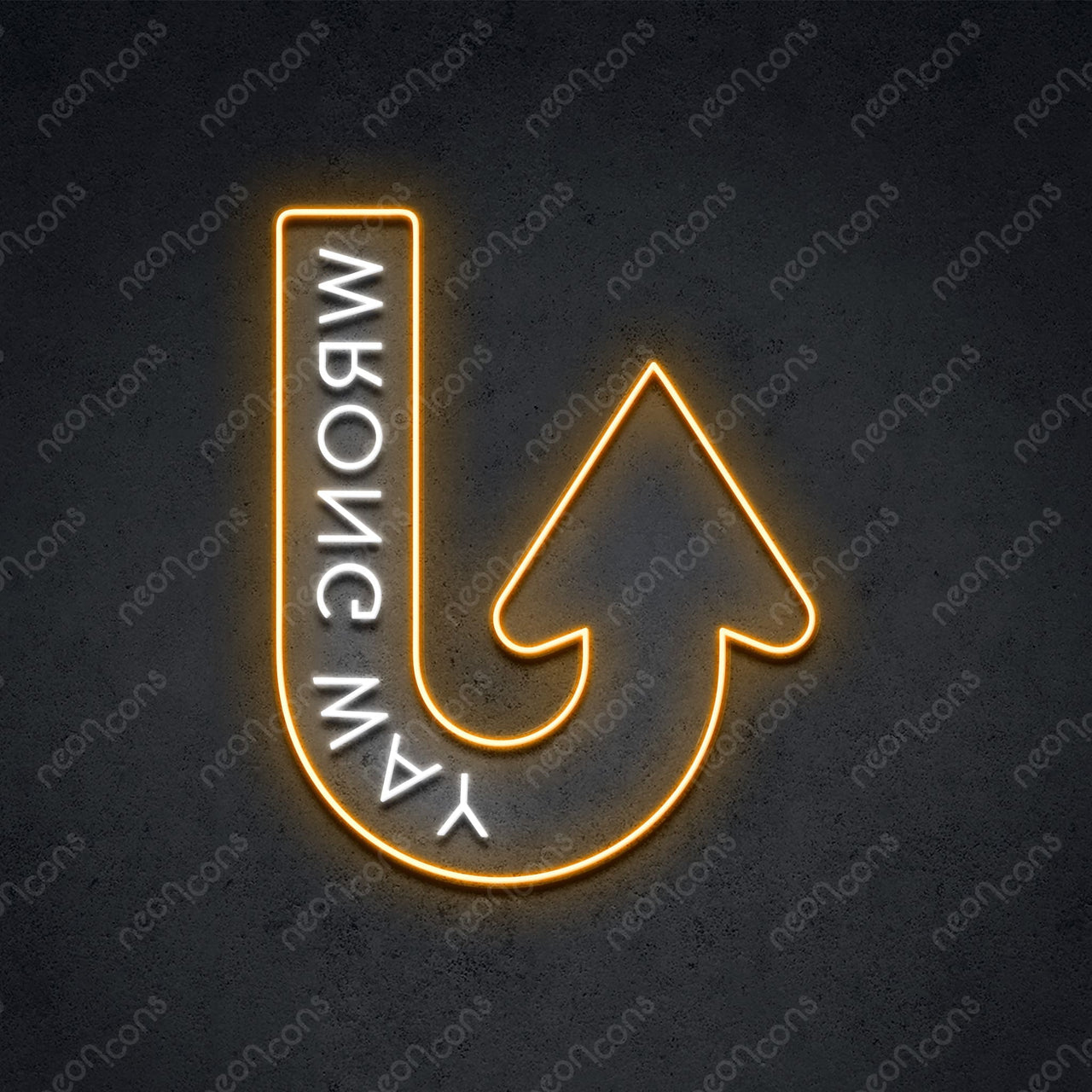 "Wrong Way" LED Neon 60cm (2ft) / Orange / LED Neon by Neon Icons