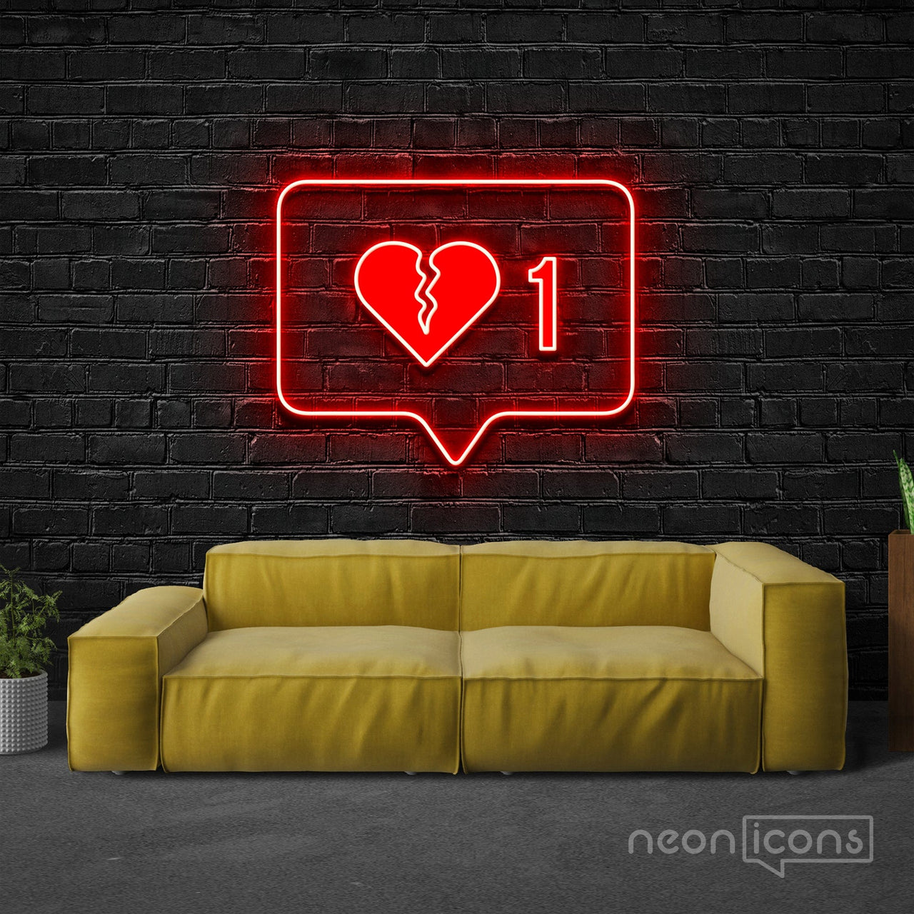 "1 Broken Heart" Neon x Acrylic Artwork by Neon Icons