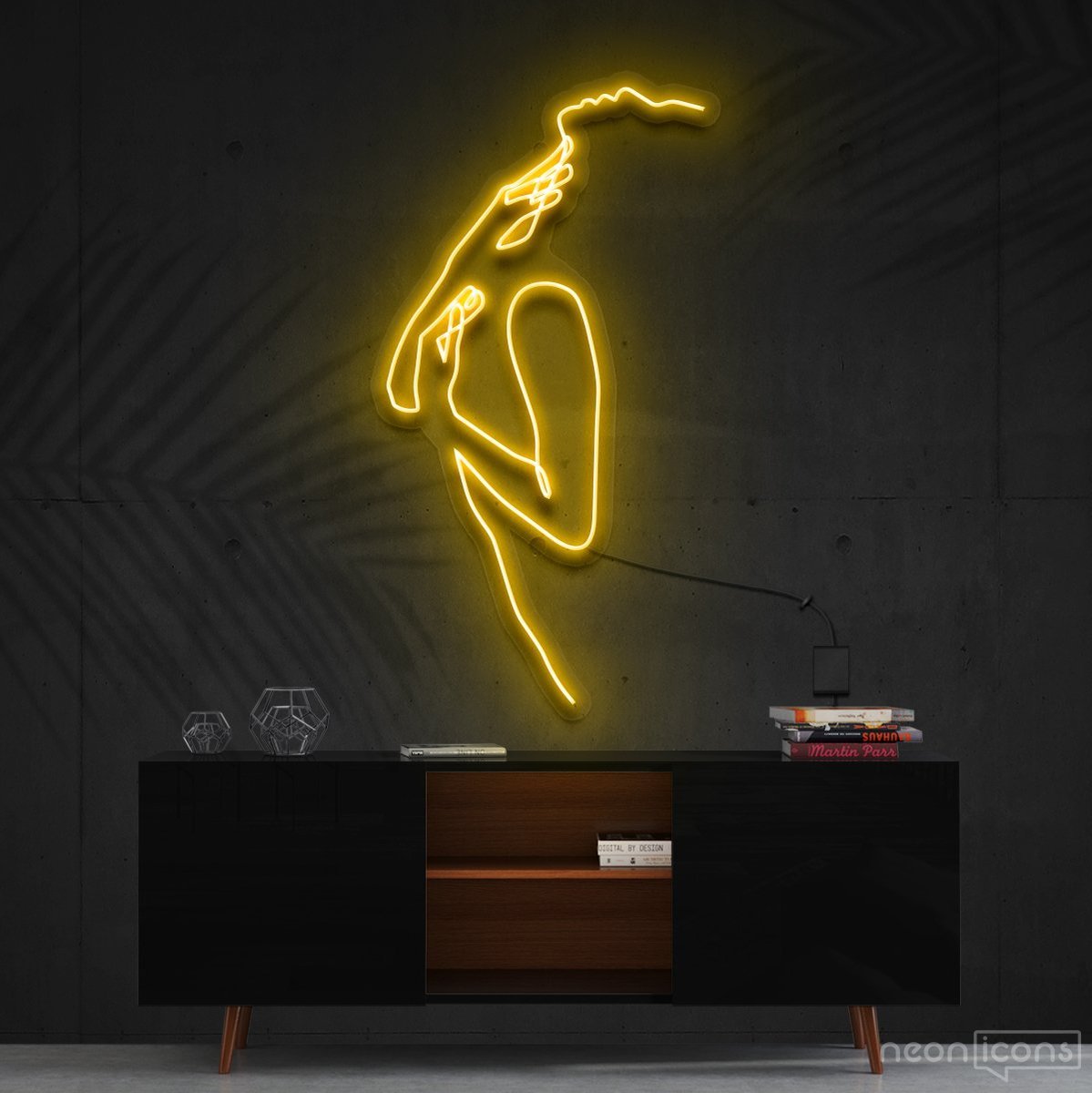 "A Minimalist Touch" Neon Sign 60cm (2ft) / Yellow / Cut to Square by Neon Icons