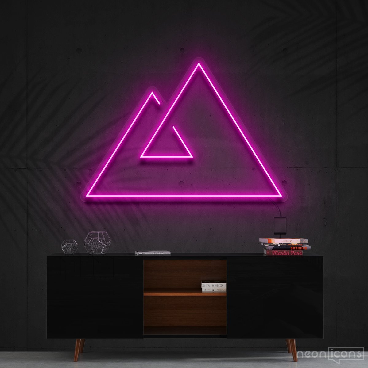 "Abstract Mountains" Neon Sign 60cm (2ft) / Pink / Cut to Shape by Neon Icons