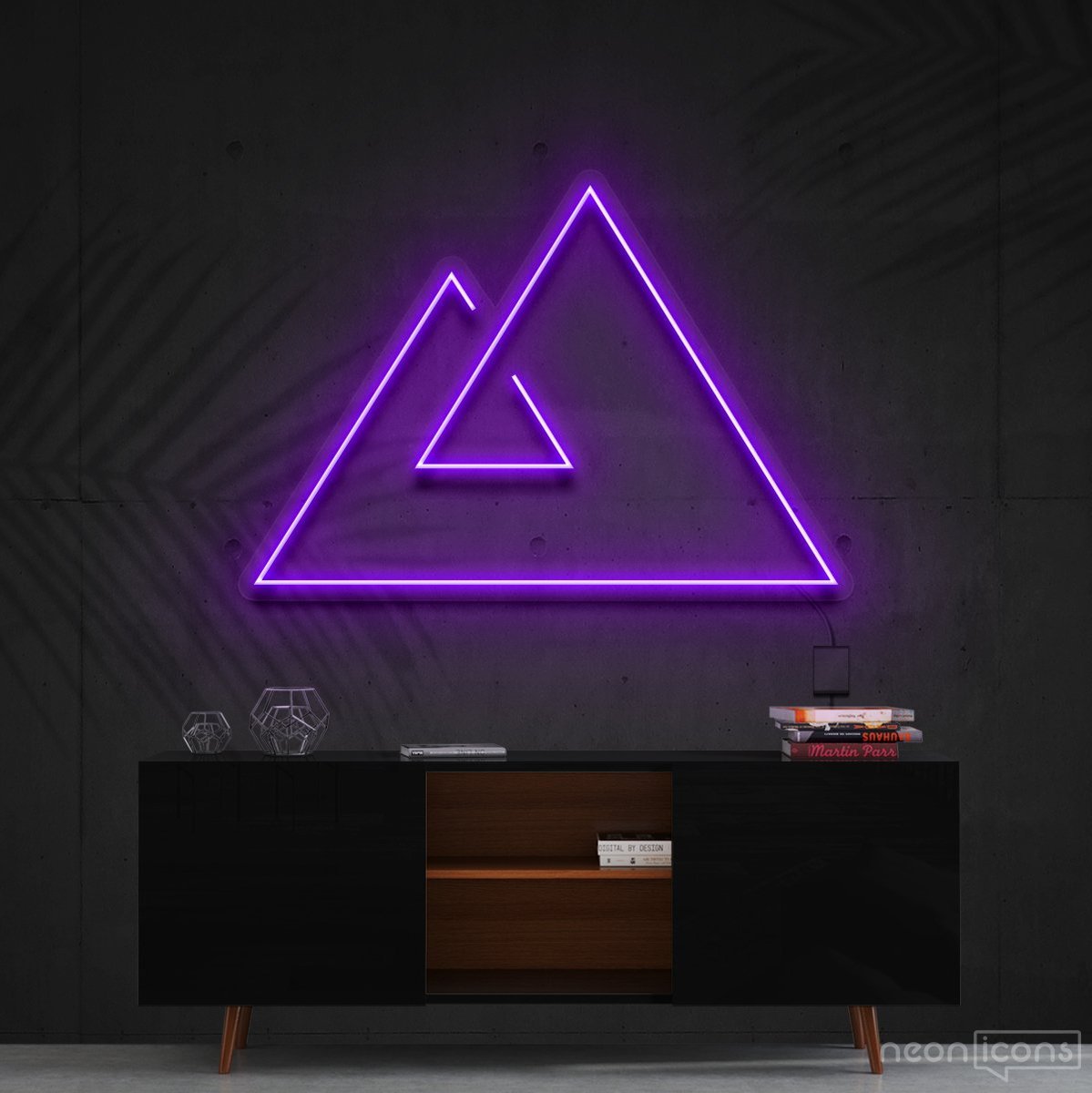 "Abstract Mountains" Neon Sign 60cm (2ft) / Purple / Cut to Shape by Neon Icons