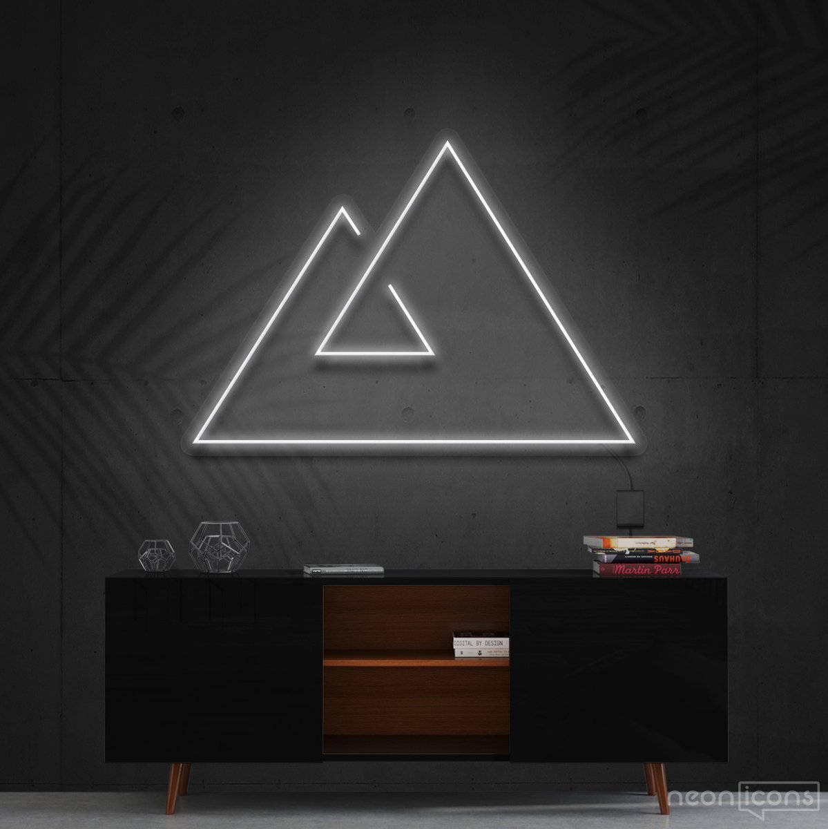"Abstract Mountains" Neon Sign 60cm (2ft) / White / Cut to Shape by Neon Icons