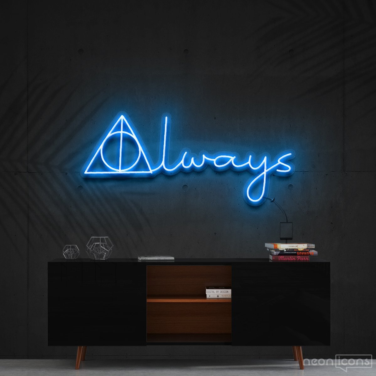 "After All This Time? Always." Neon Sign 60cm (2ft) / Ice Blue / Cut to Shape by Neon Icons