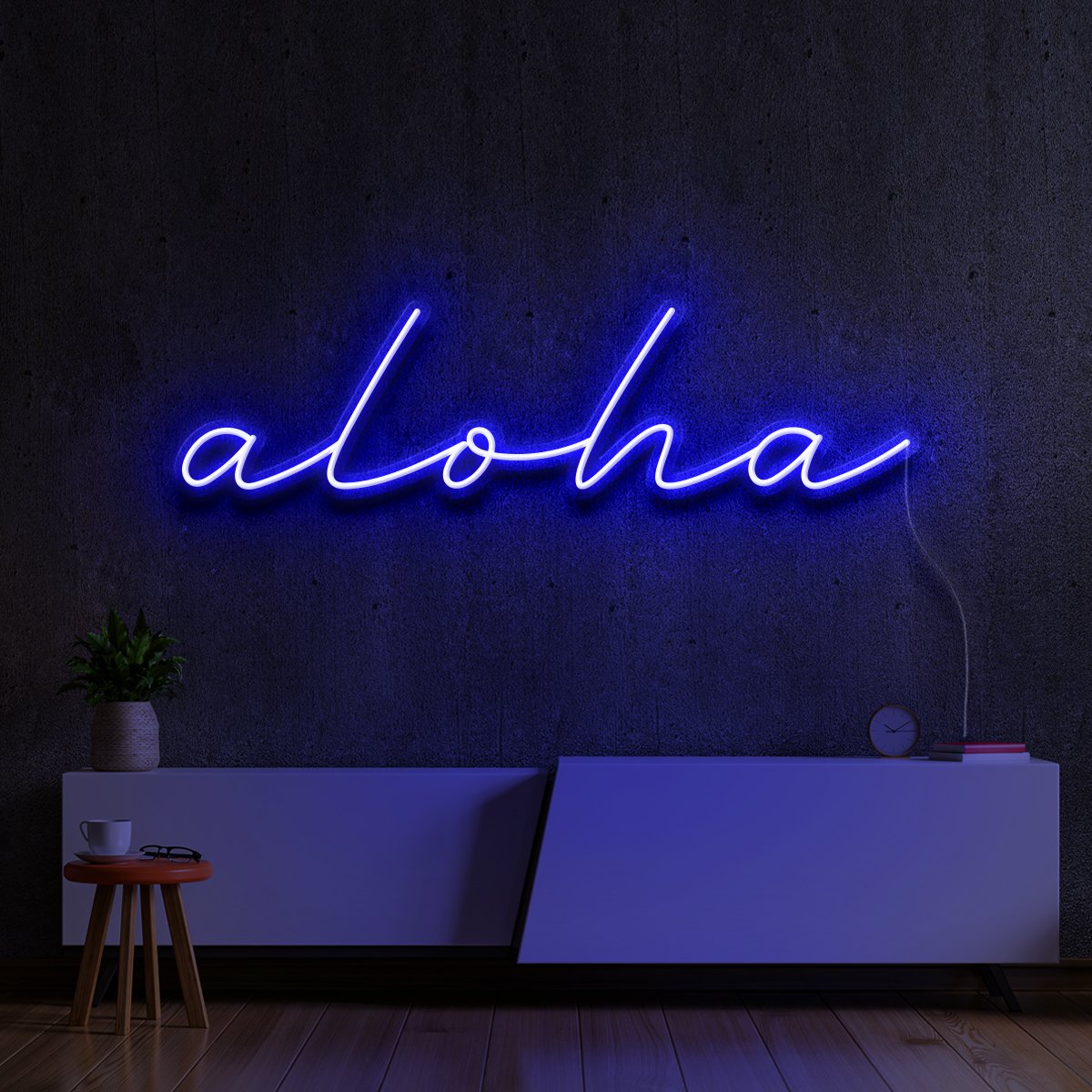 "Aloha" Neon Sign 60cm (2ft) / Blue / LED Neon by Neon Icons
