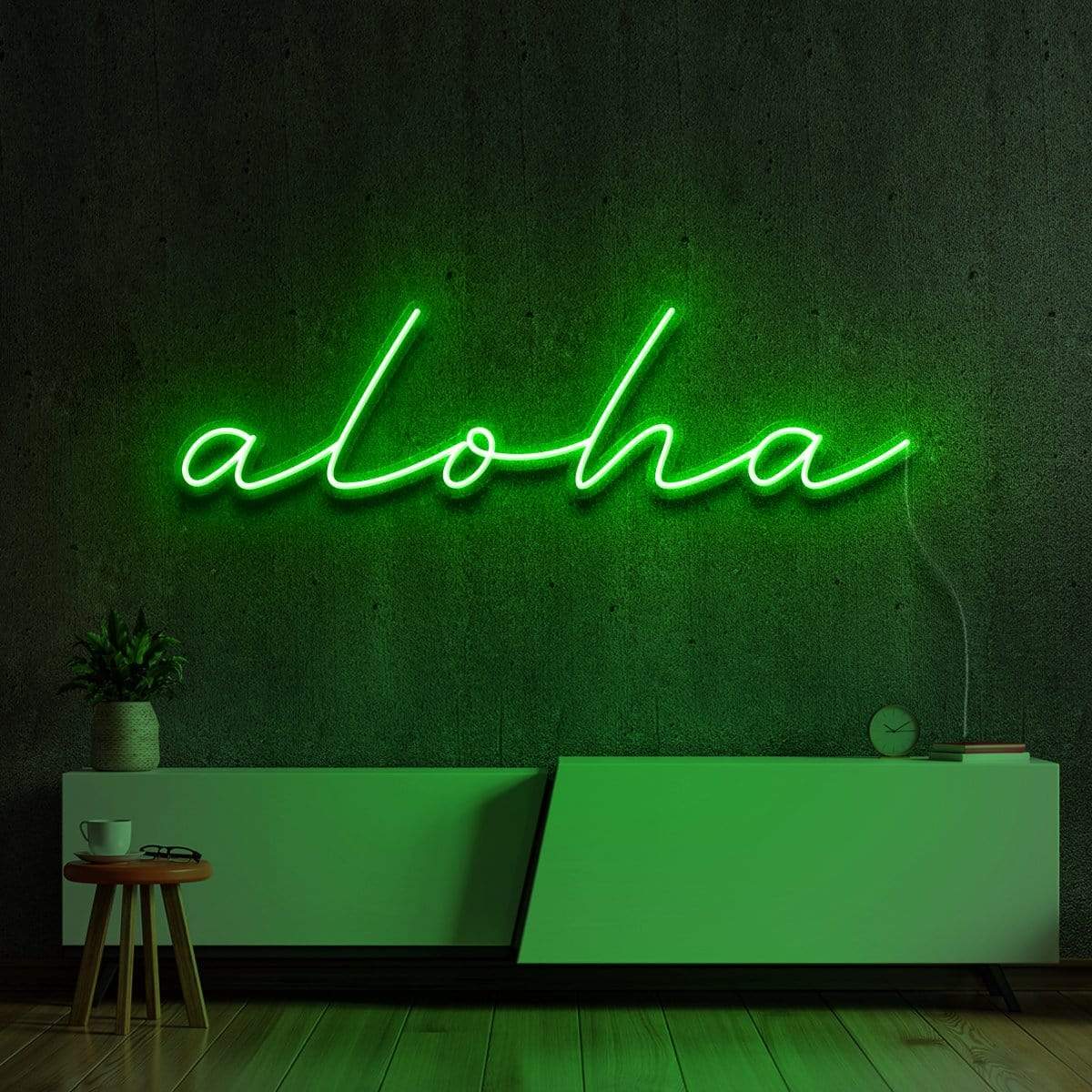 "Aloha" Neon Sign 60cm (2ft) / Green / LED Neon by Neon Icons