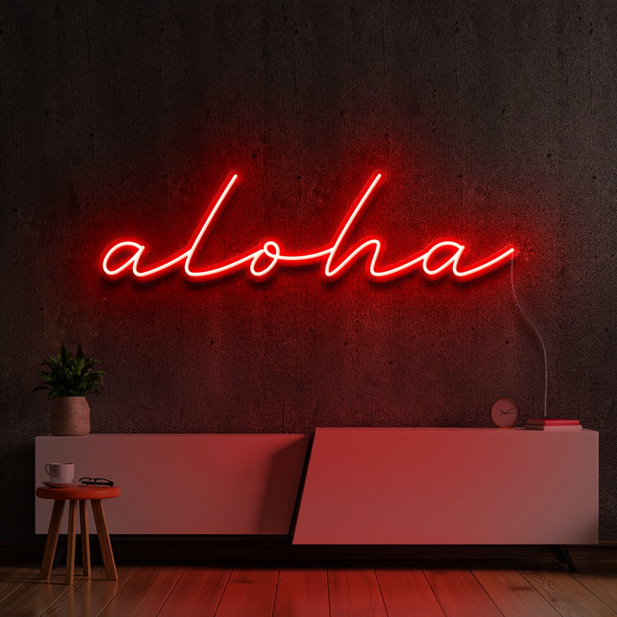 "Aloha" Neon Sign 60cm (2ft) / Red / LED Neon by Neon Icons