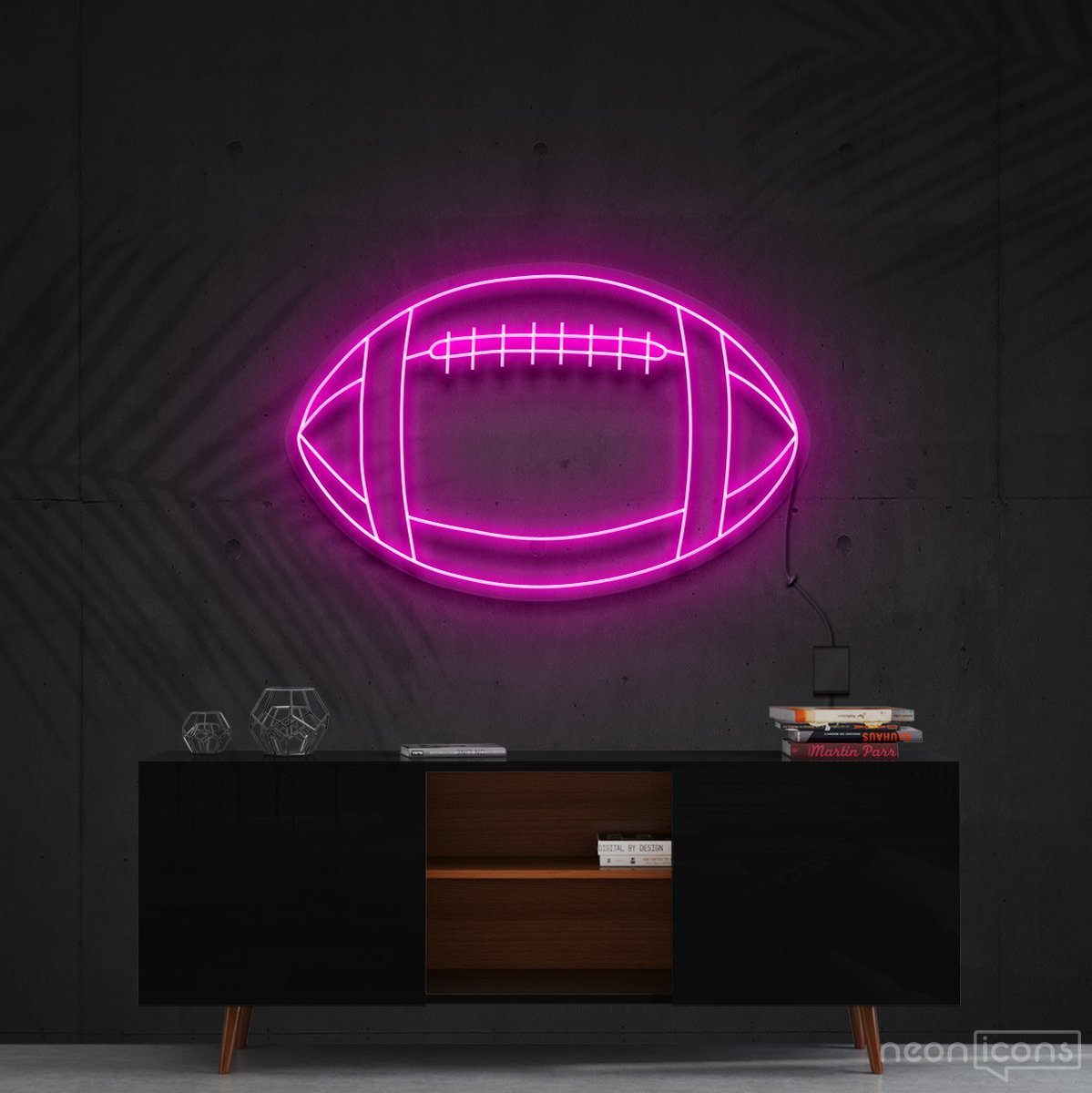 "American Football" Neon Sign 60cm (2ft) / Pink / Cut to Shape by Neon Icons