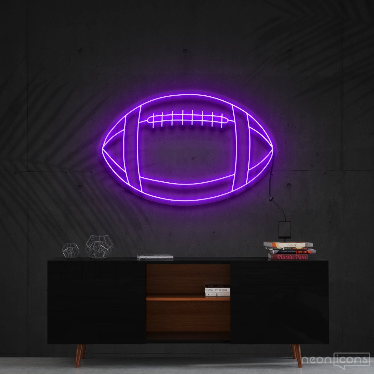 "American Football" Neon Sign 60cm (2ft) / Purple / Cut to Shape by Neon Icons