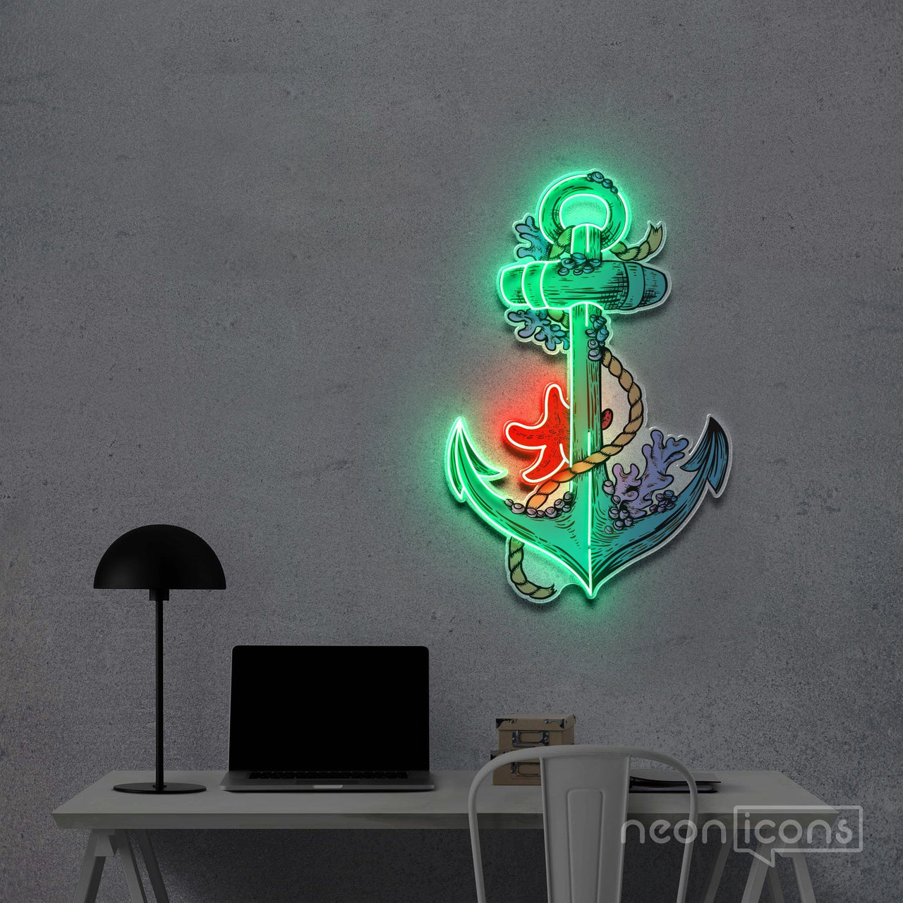 "Anchors Up" Neon x Acrylic Artwork by Neon Icons
