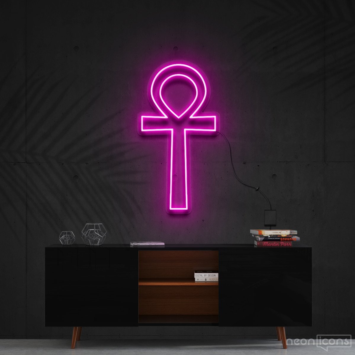 "Ankh" Neon Sign 60cm (2ft) / Pink / Cut to Shape by Neon Icons