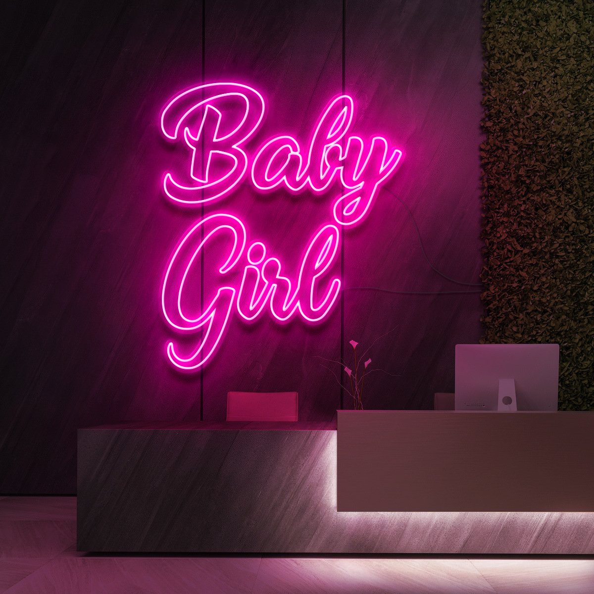 "Baby Girl" Neon Sign for Beauty Salons & Cosmetic Studios 90cm (3ft) / Pink / LED Neon by Neon Icons