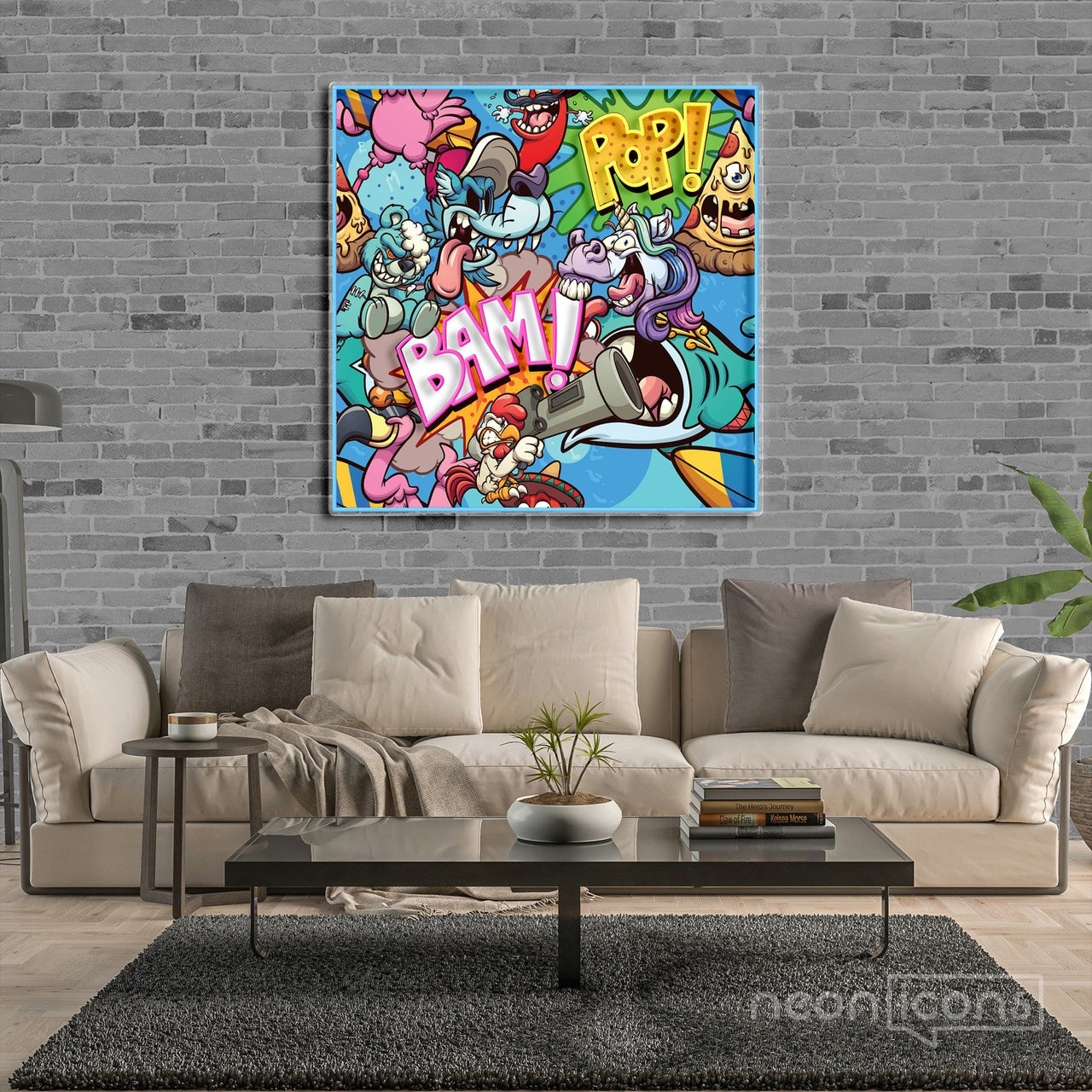 "Bam Pop"" Neon x Acrylic Artwork by Neon Icons