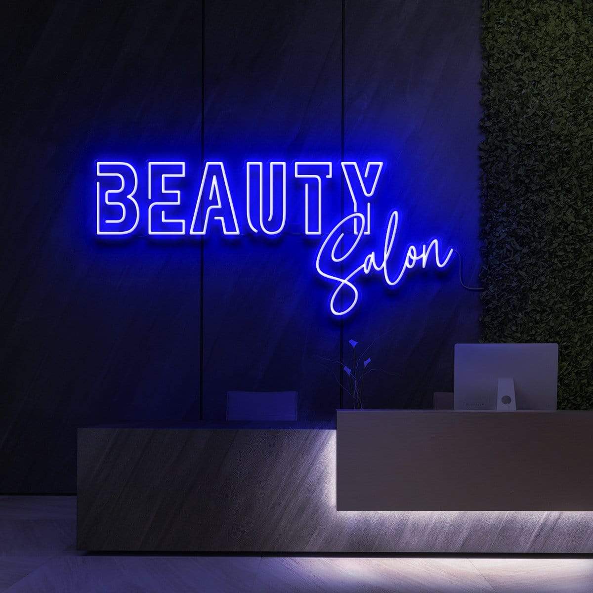 "Beauty Salon" Neon Sign for Beauty & Cosmetic Studios 90cm (3ft) / Blue / LED Neon by Neon Icons
