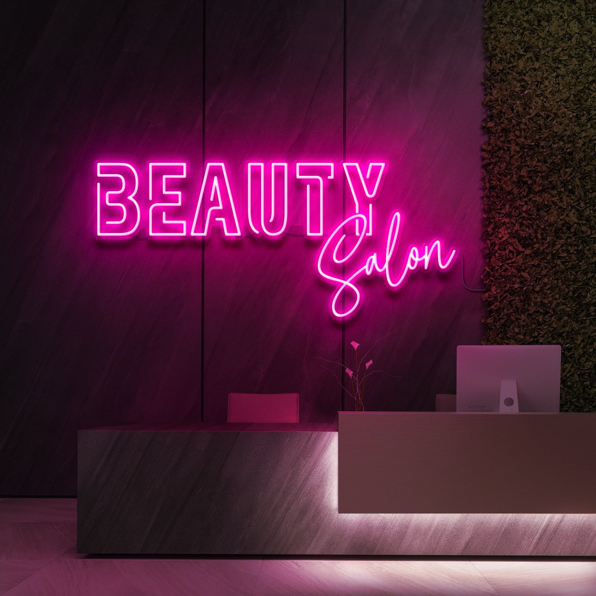 "Beauty Salon" Neon Sign for Beauty Salons & Cosmetic Studios 90cm (3ft) / Pink / LED Neon by Neon Icons