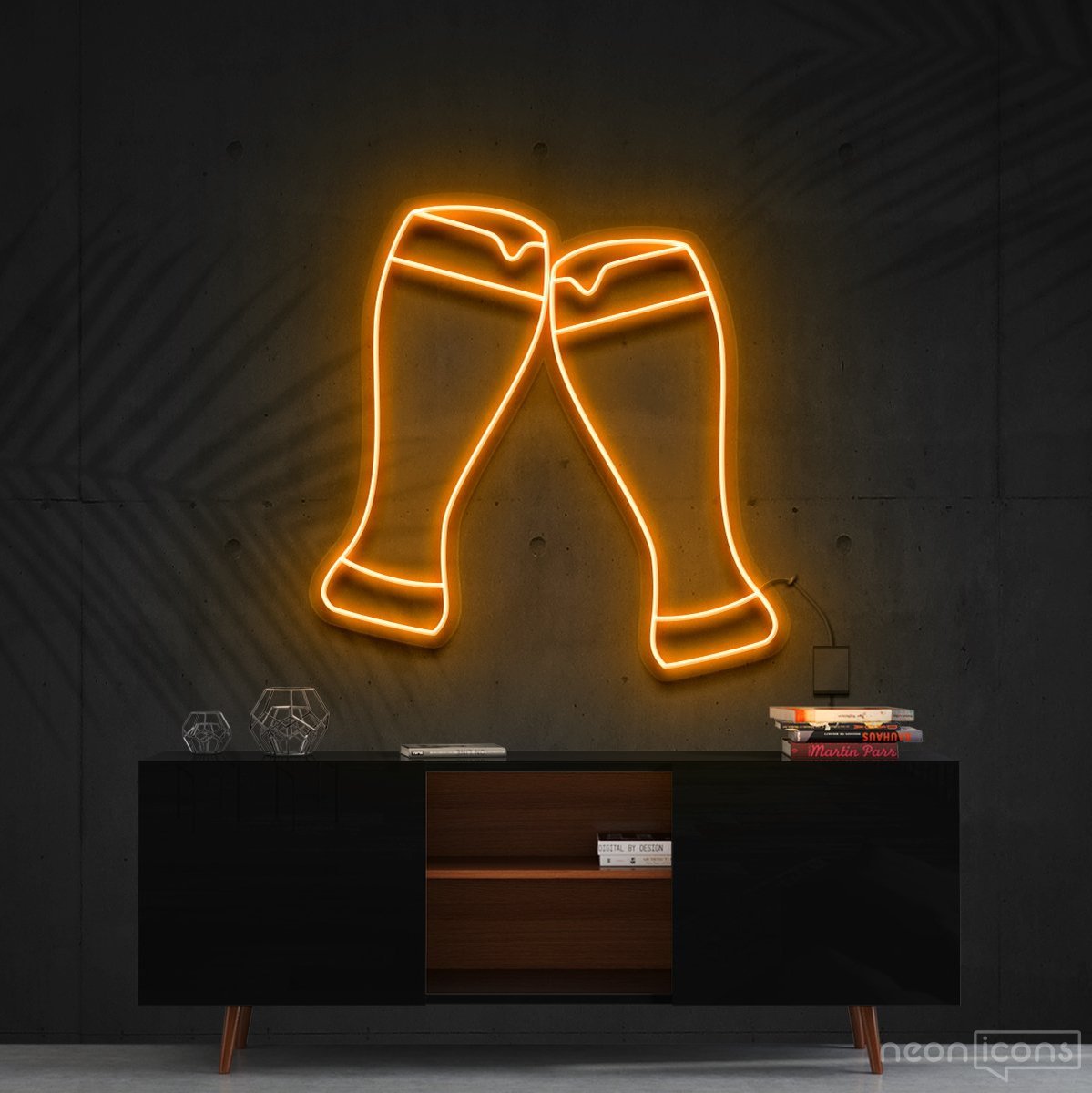 "Beer Cheers" Neon Sign 60cm (2ft) / Orange / Cut to Shape by Neon Icons