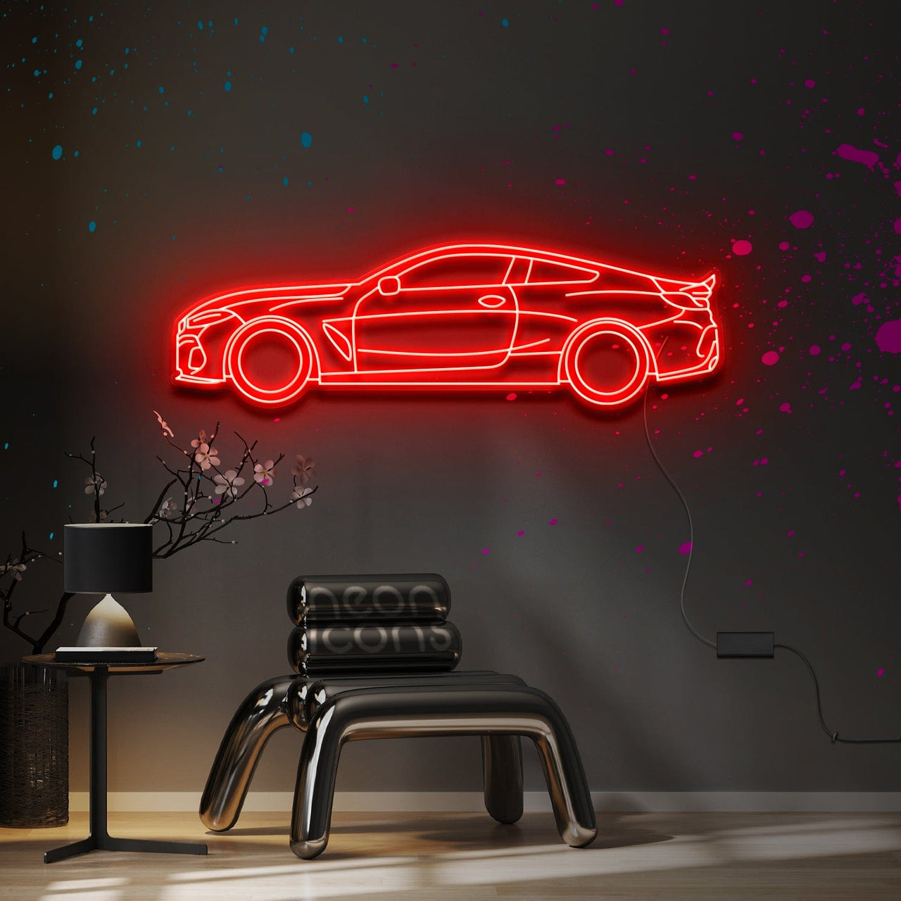 "BMW M4 G80" Neon Sign 4ft x 1.3ft / Red / LED Neon by Neon Icons