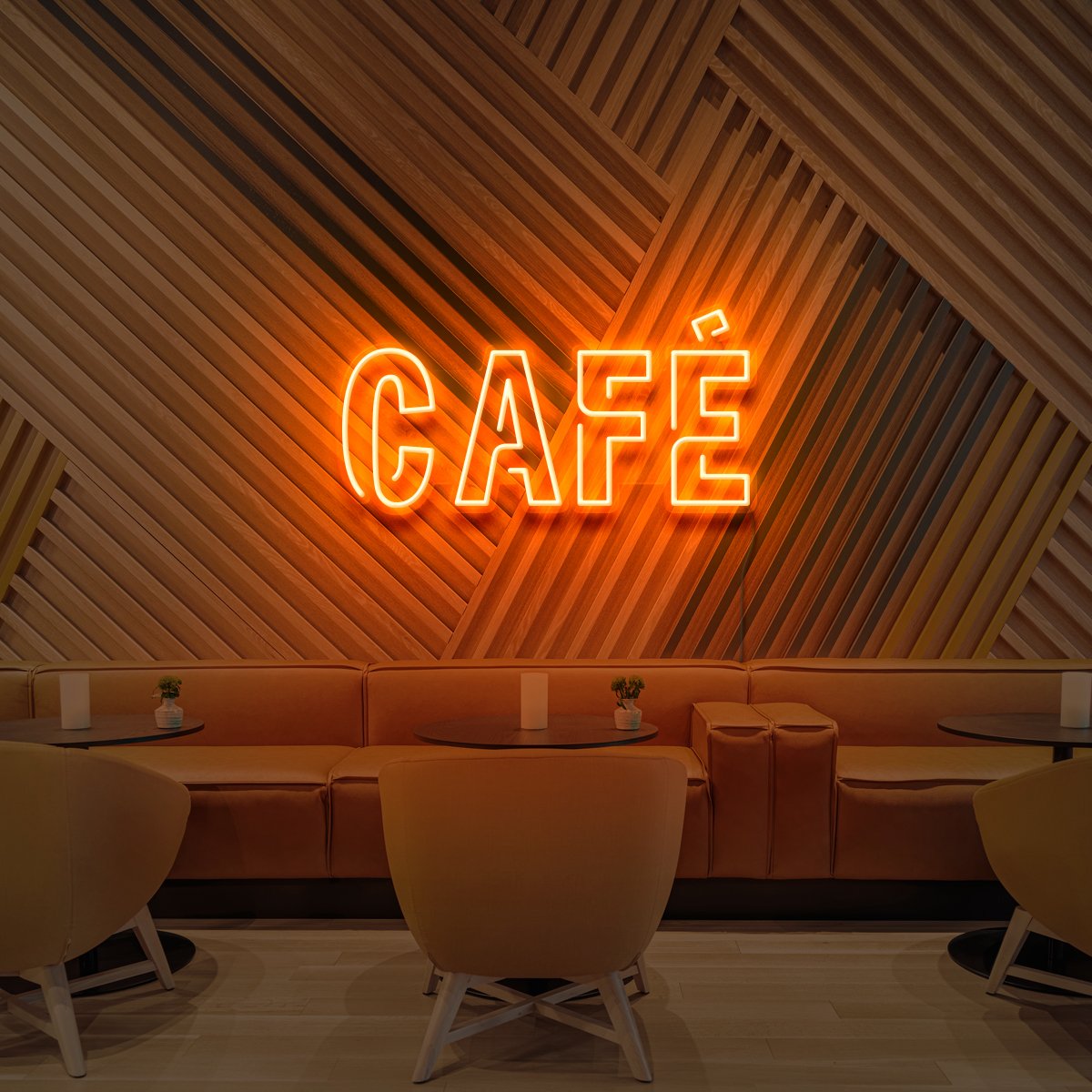 "Café" Neon Sign for Coffee Shops 60cm (2ft) / Orange / LED Neon by Neon Icons