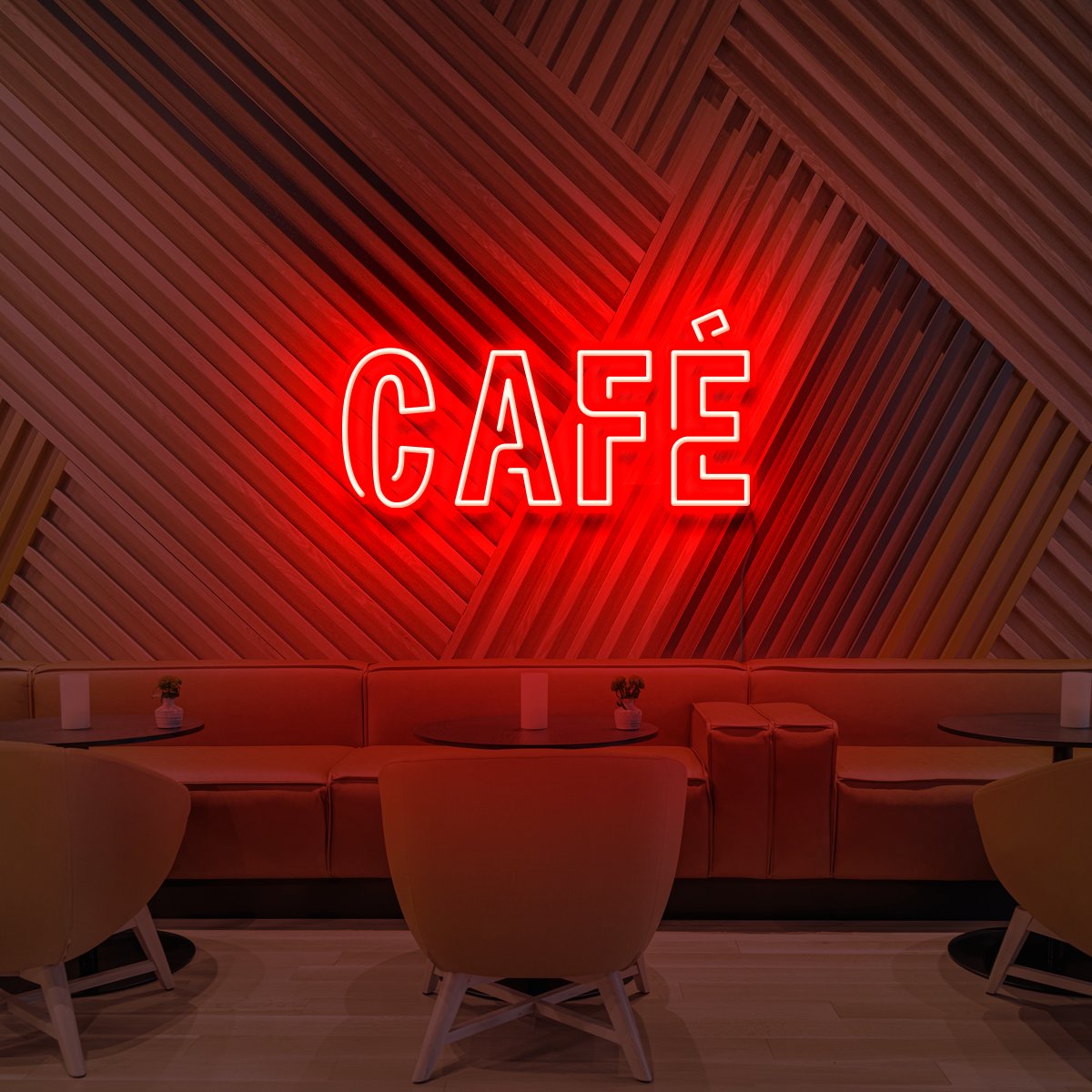 "Café" Neon Sign for Cafés 60cm (2ft) / Red / LED Neon by Neon Icons