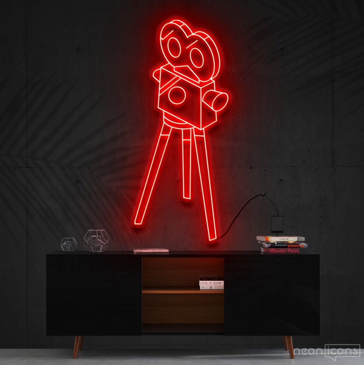 "Camera Roll" Neon Sign 60cm (2ft) / Red / Cut to Shape by Neon Icons