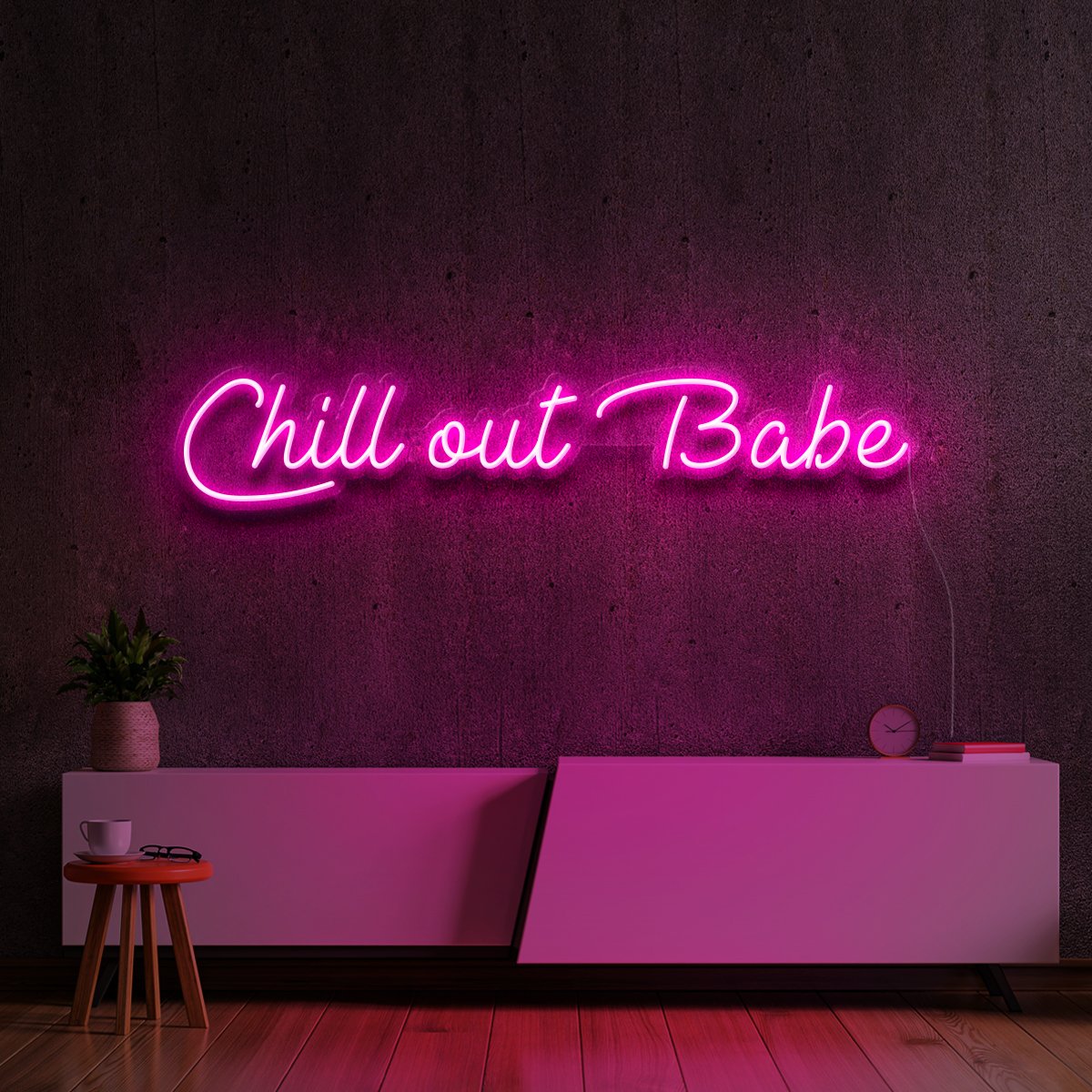 "Chill Out Babe" Neon Sign 60cm (2ft) / Pink / LED Neon by Neon Icons